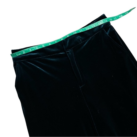 NWOT Green Velvet High Waist Wide Leg Pants L - Picture 7 of 12